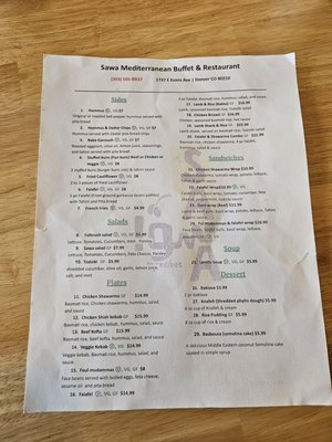 Menu photo 2 Sawa Mediterranean Restaurant & Buffet Denver, CO