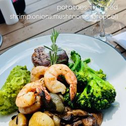Carrol's Creek Cafe - 5 oz Petite Filet Mignon with grilled shrimp
