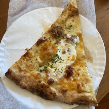 Brooklyn DOP - Seasonal Slice - roasted squash, sausage, stracciatella (cheese) and hot honey - Pizza Near Me - Brooklyn, New York