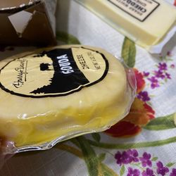Harry & David - Bubbles within the package of cheese.