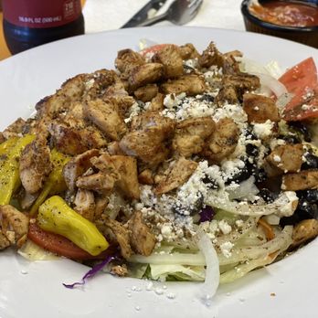 Peter's Carry Out - Greek Salad with Chicken Souvlaki Meat - Sandwiches Near Me - Bethesda, Maryland Peter's Carry Out - Greek Salad with Chicken Souvlaki Meat - Sandwiches Near Me - Bethesda, Maryland