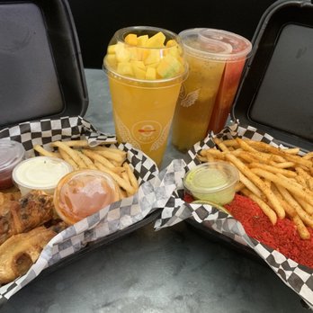 Zero Degrees - Wings combo on the left. Elotes xxtra hot combo with Cajun fries on right. - Bubble Tea Near Me - Las Vegas, Nevada Zero Degrees - Wings combo on the left. Elotes xxtra hot combo with Cajun fries on right. - Bubble Tea Near Me - Las Vegas, Nevada
