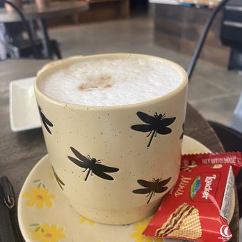 Cafe Moonday - a cup of cappuccino and a snack - Cafes Near Me - Dania Beach, Florida