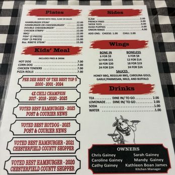 Bill's Grill - Back of the current menu, as of 2/28/26 - American Near Me - Patrick, South Carolina Bill's Grill - Back of the current menu, as of 2/28/26 - American Near Me - Patrick, South Carolina