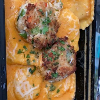 EATaliano Kitchen - Lobster ravioli with crab cakes. Sooooo good! - Pizza Near Me - Atlanta, Georgia