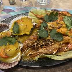 La Mar - Scallop and shrimp with Aji amarillo. Fantastic.