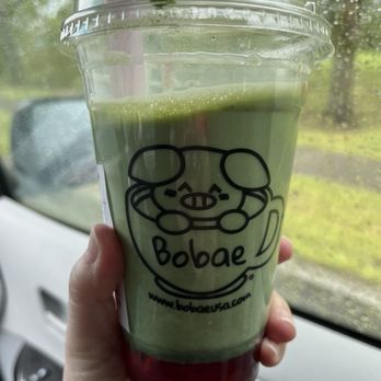 Bobae Coffee & Tea - Red white and Matcha with no ice - Bubble Tea Near Me - Issaquah, Washington Bobae Coffee & Tea - Red white and Matcha with no ice - Bubble Tea Near Me - Issaquah, Washington