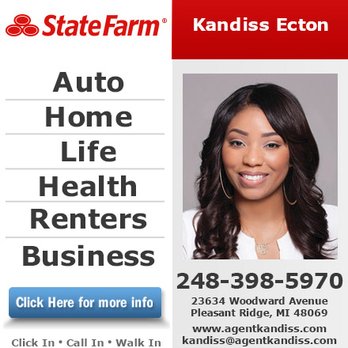 Kandiss Ecton - State Farm Insurance Agency - Ad powered by: YPC Media - Home & Rental Insurance Near Me - Ferndale, Michigan Kandiss Ecton - State Farm Insurance Agency - Ad powered by: YPC Media - Home & Rental Insurance Near Me - Ferndale, Michigan