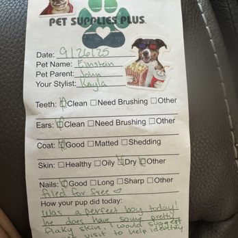 Pet Supplies Plus Fate - This is a hand written note for Kayla. So sweet - Pet Groomers Near Me - Fate, Texas Pet Supplies Plus Fate - This is a hand written note for Kayla. So sweet - Pet Groomers Near Me - Fate, Texas