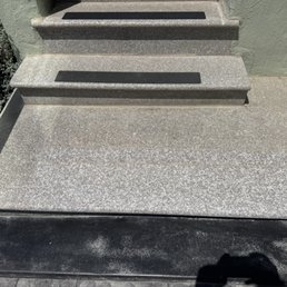 Repaired stairway landing Repaired stairway landing