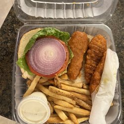 The Banana Deck - Buffalo chicken sandwich