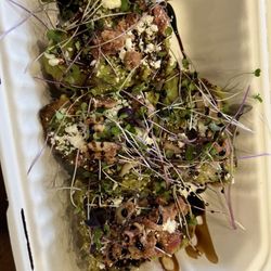 Folklore Coffee - Breakfast toast with avocado, microgreens, balsamic, and seasonings.