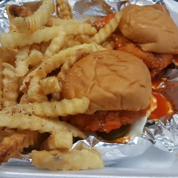 BeBe's Bistro - Franks, Swiss, Jalapenos on deep fried Chicken Sliders - Food Trucks Near Me
