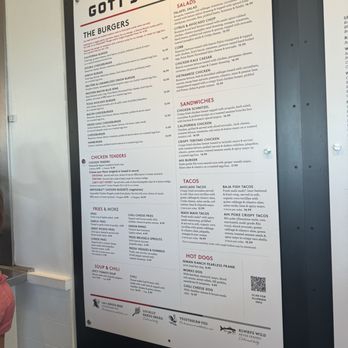 Gotts Roadside - menu - Burgers Near Me - Napa, California
