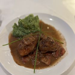 Il Poeta - Pan seared breast of duck, balsamic sauce, strawberry, spinach mashed potatoes