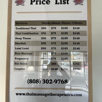 Thai Massage Therapeutics - Honolulu - Price list - Massage Therapy Near Me - Honolulu, Hawaii Thai Massage Therapeutics - Honolulu - Price list - Massage Therapy Near Me - Honolulu, Hawaii