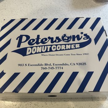 Peterson's Donut Corner - Donut Box - Donuts Near Me - Escondido, California Peterson's Donut Corner - Donut Box - Donuts Near Me - Escondido, California