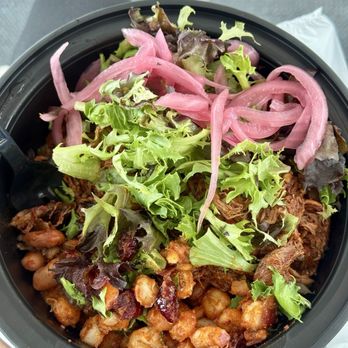 Tocabe - An American Indian Eatery - Shredded bison bowl with hominy salsa and red onions. - Indian Near Me - Denver, Colorado Tocabe - An American Indian Eatery - Shredded bison bowl with hominy salsa and red onions. - Indian Near Me - Denver, Colorado