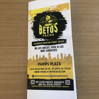 Beto's Tacos - Menu - Mexican Near Me - Atlanta, Georgia Beto's Tacos - Menu - Mexican Near Me - Atlanta, Georgia