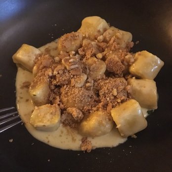 Caffe E Cucina - Gnocchi di Zucca con Crema al Parmigiano - homemade pumpkin gnocchi in 24 months Parmesan sauce with walnut and amaretto crumble - Italian Near Me - South Yarra, VIC