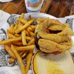 Penn's Restaurant - Catfish sandwich and fries