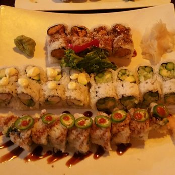 Ichiban - Up in front: The Mexican Roll Right side: Vegetable Roll Left side: California Roll In back: Sweet Potato Roll FREAKING FANTASTIC!! - Japanese Near Me - Chicago Ridge, Illinois Ichiban - Up in front: The Mexican Roll Right side: Vegetable Roll Left side: California Roll In back: Sweet Potato Roll FREAKING FANTASTIC!! - Japanese Near Me - Chicago Ridge, Illinois