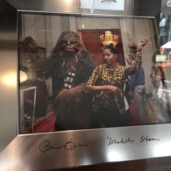 LucasArts - Chewbacca with Michelle Obama dancing... the signed plaque has Barack and Michelle's signature. - Video/Film Production Near Me - San Francisco, California LucasArts - Chewbacca with Michelle Obama dancing... the signed plaque has Barack and Michelle's signature. - Video/Film Production Near Me - San Francisco, California