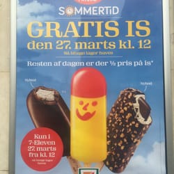 7-Eleven - D 27 marts kl 1200 er der gratis is i 7eleven.  Mumme. Dufter af filur til Martin.
