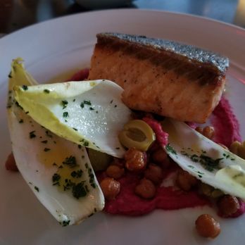Opus Steakhouse  - Salmon entree off menu - Wine Bars Near Me - Jericho, New York