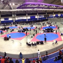 Olympic Oval - Canadian National Taekwondo tournament in foreground...Large Judo competition in rear. Still room to spare.