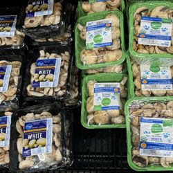Kroger - These white mushrooms are old. They aren't marked down but you can see they are not "white".