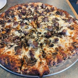 Cheese with sausage and mushrooms