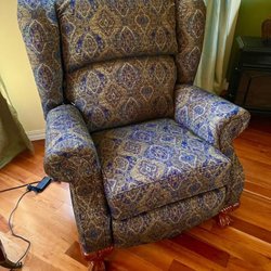 Hampton's Custom Design Upholstery - Reupholstered recliner