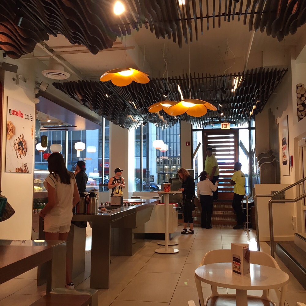Nutella Cafe - The chocolate ceiling interior decoration - Desserts Near Me - Chicago, Illinois