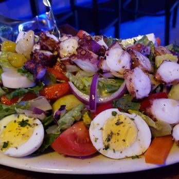 Boston Fish Market - Greek Salad with grilled octopus - Seafood Markets Near Me - Wheeling, Illinois Boston Fish Market - Greek Salad with grilled octopus - Seafood Markets Near Me - Wheeling, Illinois