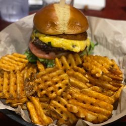 The Brick Saloon - Crisp, delicious waffle fries and burger