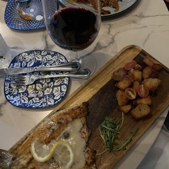Dua Trattoria - Branzino Melanzane Parmigiano - Mediterranean Near Me - Frisco, Texas Dua Trattoria - Branzino Melanzane Parmigiano - Mediterranean Near Me - Frisco, Texas