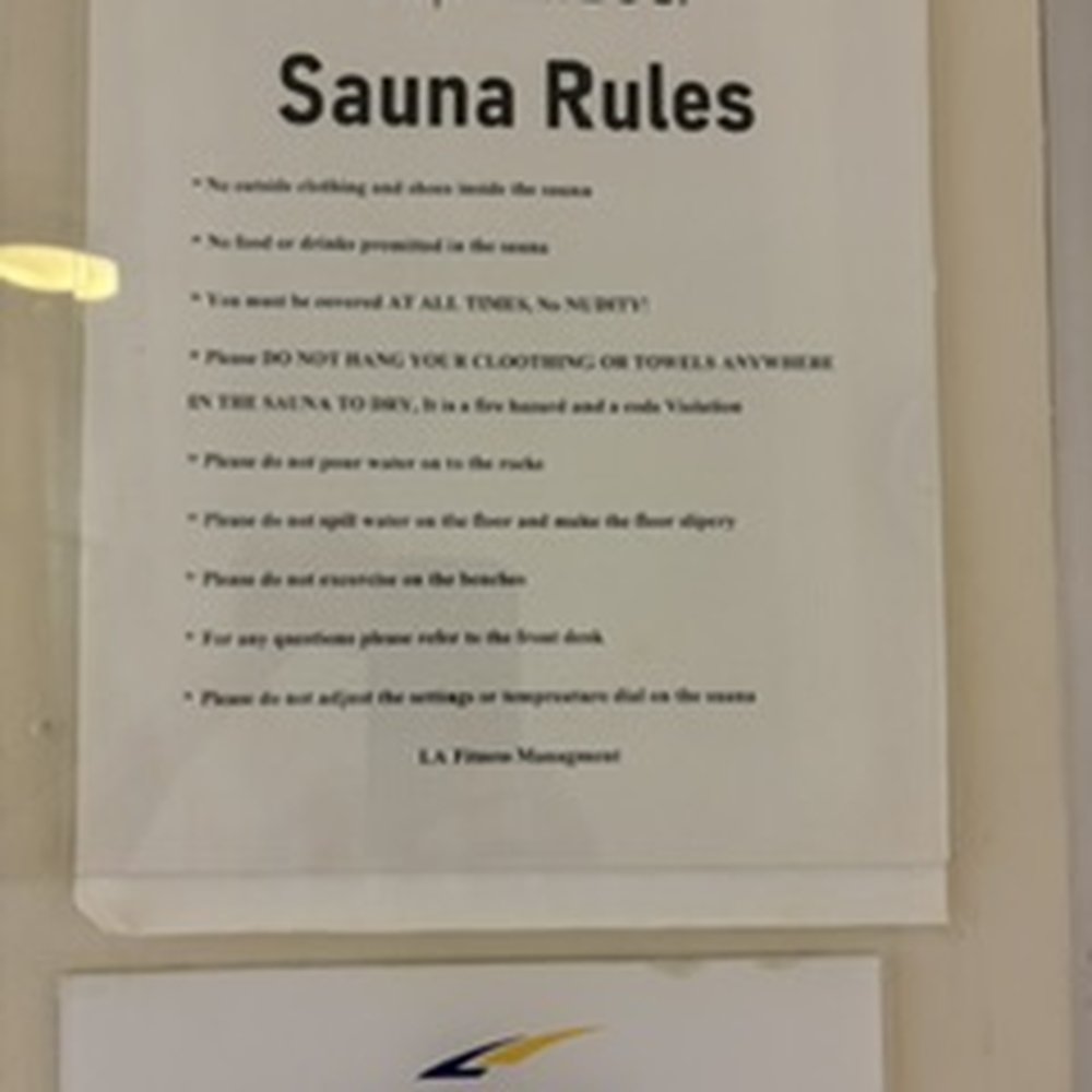 LA Fitness - Sauna Rules - Gyms Near Me - Gaithersburg, Maryland LA Fitness - Sauna Rules - Gyms Near Me - Gaithersburg, Maryland