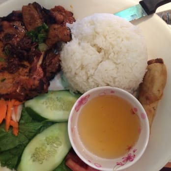 Saigon Bay - charbroiled pork-chop with fried spring roll - Vietnamese Near Me - Tampa, Florida