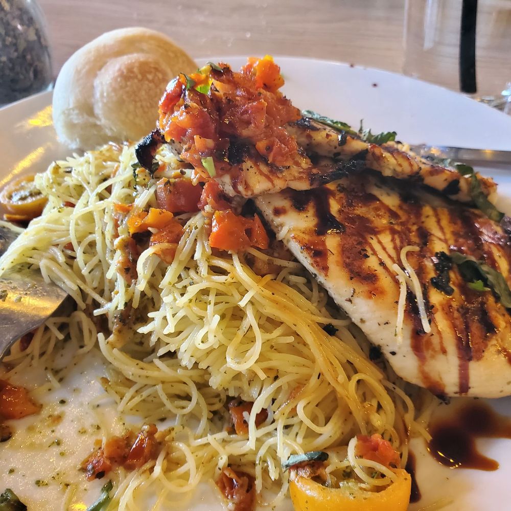 Crust Simply Italian - Angel hair bruschetta.  Needed extra pesto for flavor. - Pizza Near Me - Chandler, Arizona