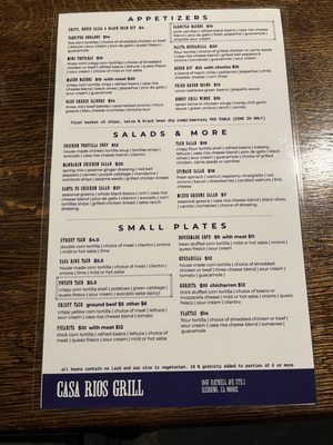 Menu photo 5 Casa Rios Grill Redding, CA