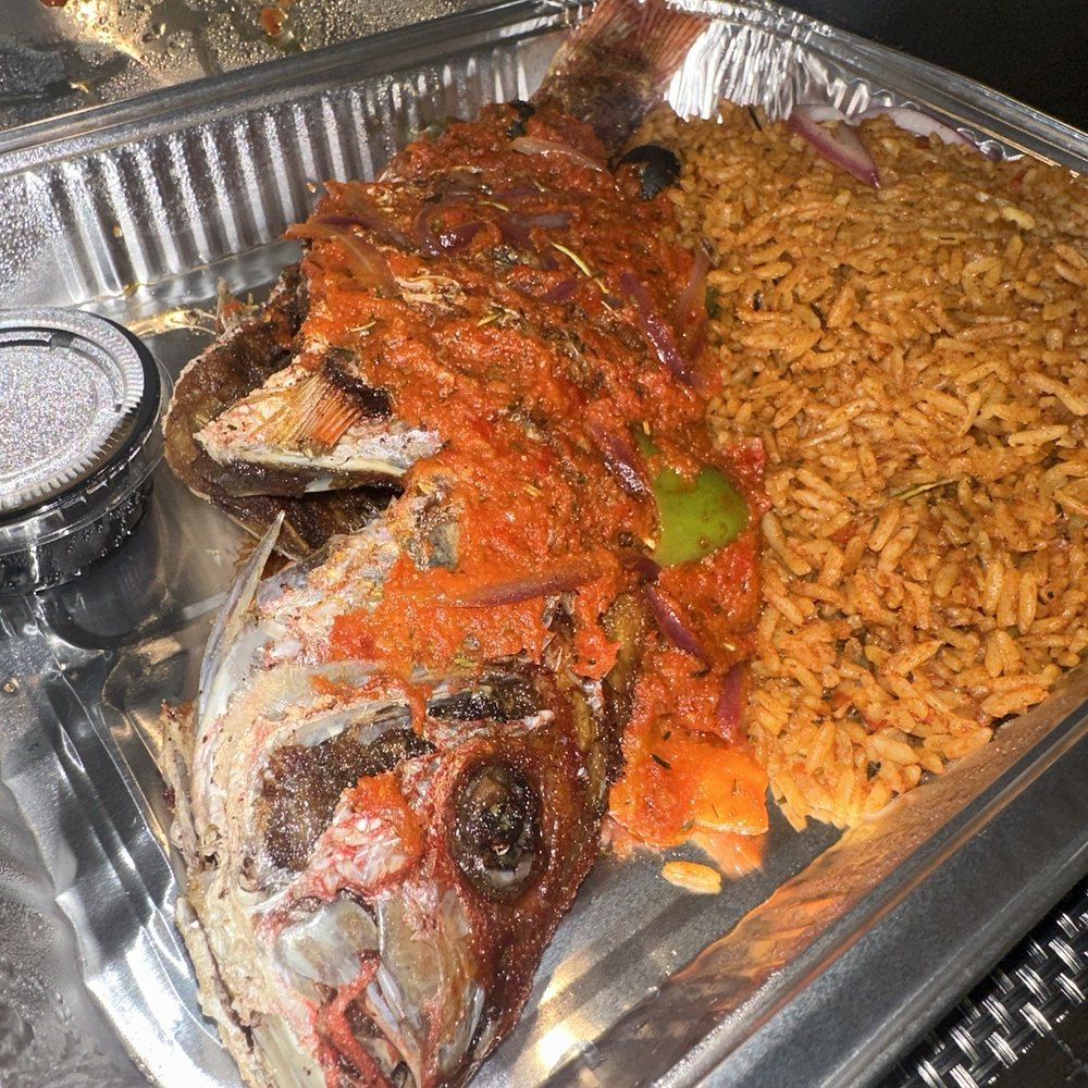 Red snapper and jollof rice
