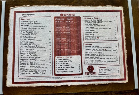 Menu photo 5 Roppongi Fairfield, CT