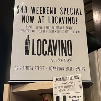 LOCAVINO - Weekend Special - Cafes Near Me - Silver Spring, Maryland