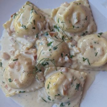 Mima Vinoteca - Ravioli: hand-filled, mascarpone, ricotta, butternut squash, butter-sage sauce, seasoned breadcrumbs - Italian Near Me - Irvington, New York