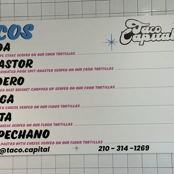 Taco Capital - Menu - Tacos Near Me - San Antonio, Texas Taco Capital - Menu - Tacos Near Me - San Antonio, Texas
