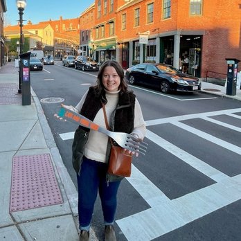 Cape Ann Foodie Tours - Me holding the iconic fork! - Tours Near Me - Gloucester, Massachusetts Cape Ann Foodie Tours - Me holding the iconic fork! - Tours Near Me - Gloucester, Massachusetts