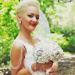 Palace Hair Salon - One of our brides, hair color, cut, style, and makeup.
