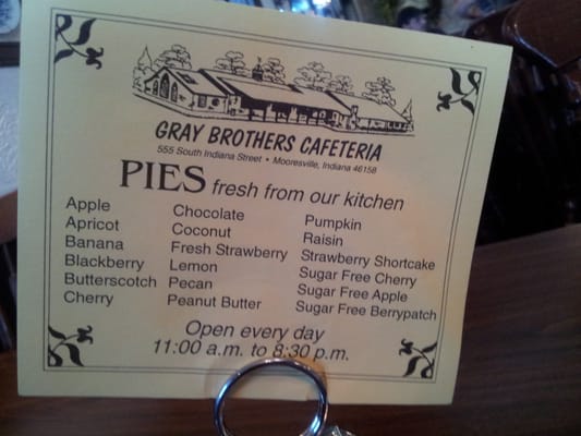 Menu photo 4 Gray Brothers Cafeteria Mooresville, IN Menu photo 4 Gray Brothers Cafeteria Mooresville, IN