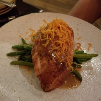 The Copper Grouse - Adams Farms Grilled Chicken breast, with potatoes rosti, haricot vert, caramelized shallots, truffle madeira sauce - New American Near Me - Manchester, Vermont